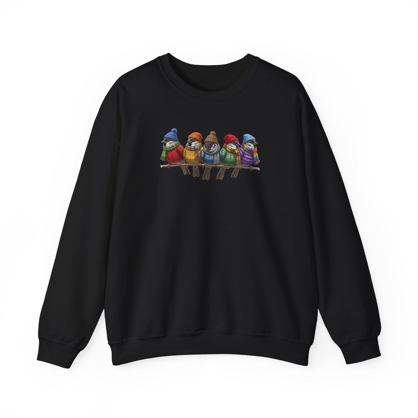 Spatzen in Strick Winter-Sweatshirt | Unisex Vogel Sweater für Vogelfreunde & Vogelbeobachter