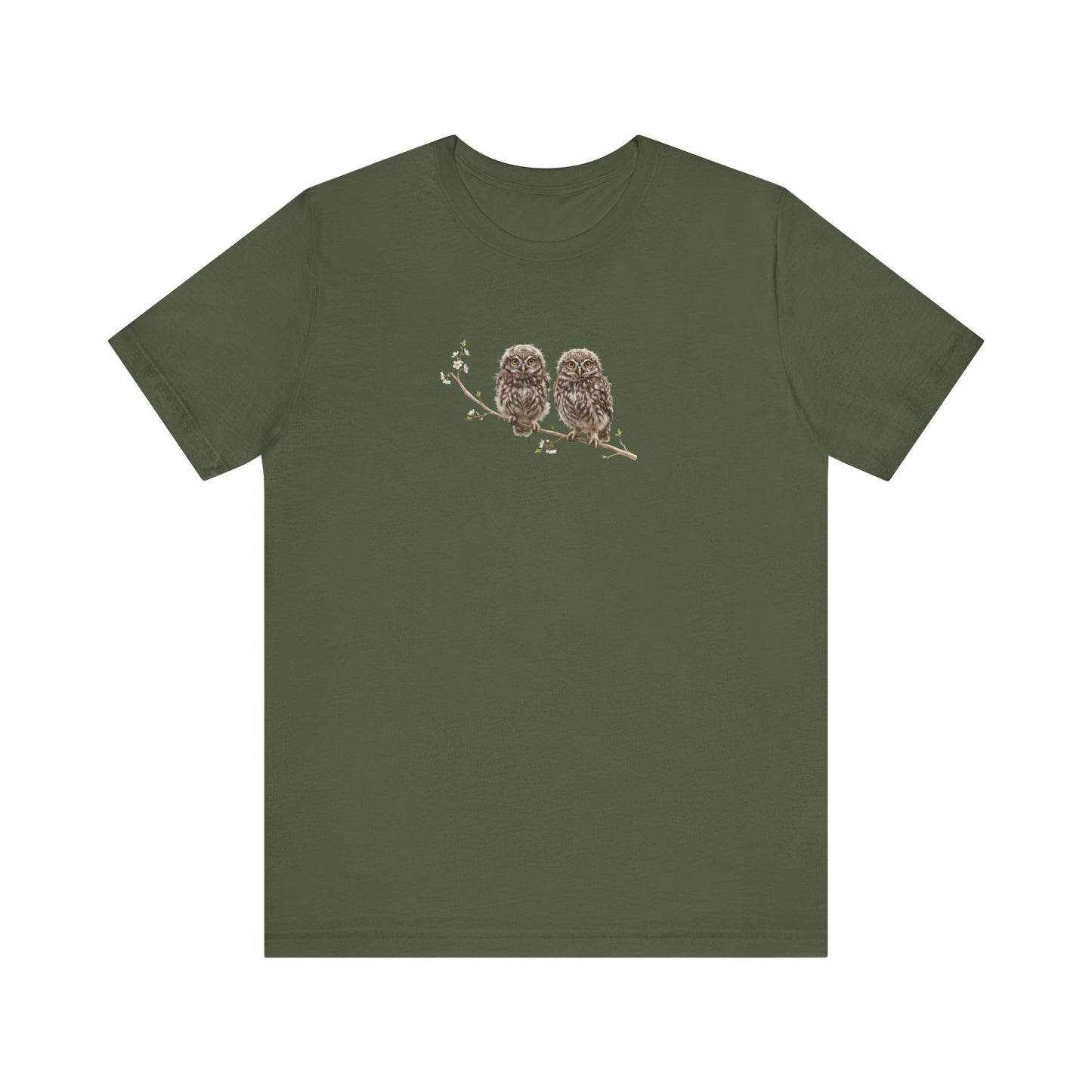 Steinkauz Ästling T-Shirt | Süßes Frühlingsblüten Vogelmotiv für Vogelbeobachter