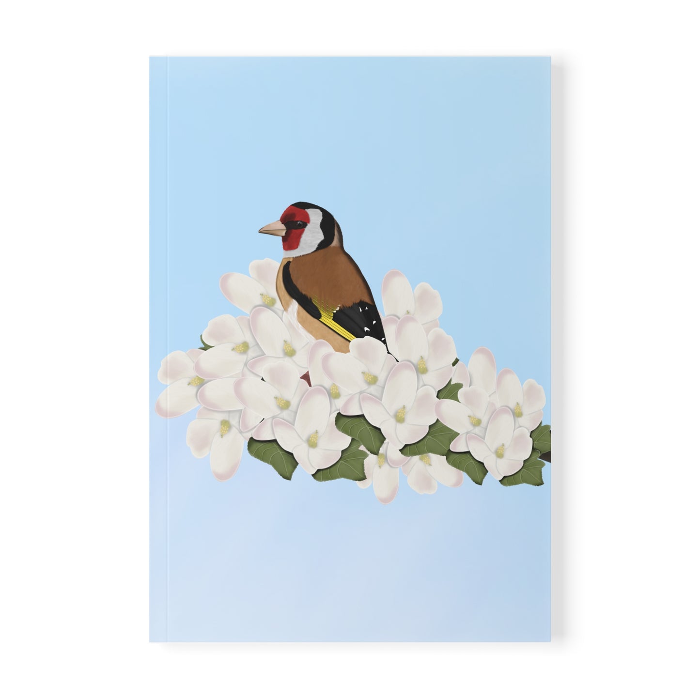 Stieglitz im Frühling A5 Vogel Softcover Notizbuch 150 Seiten Liniert