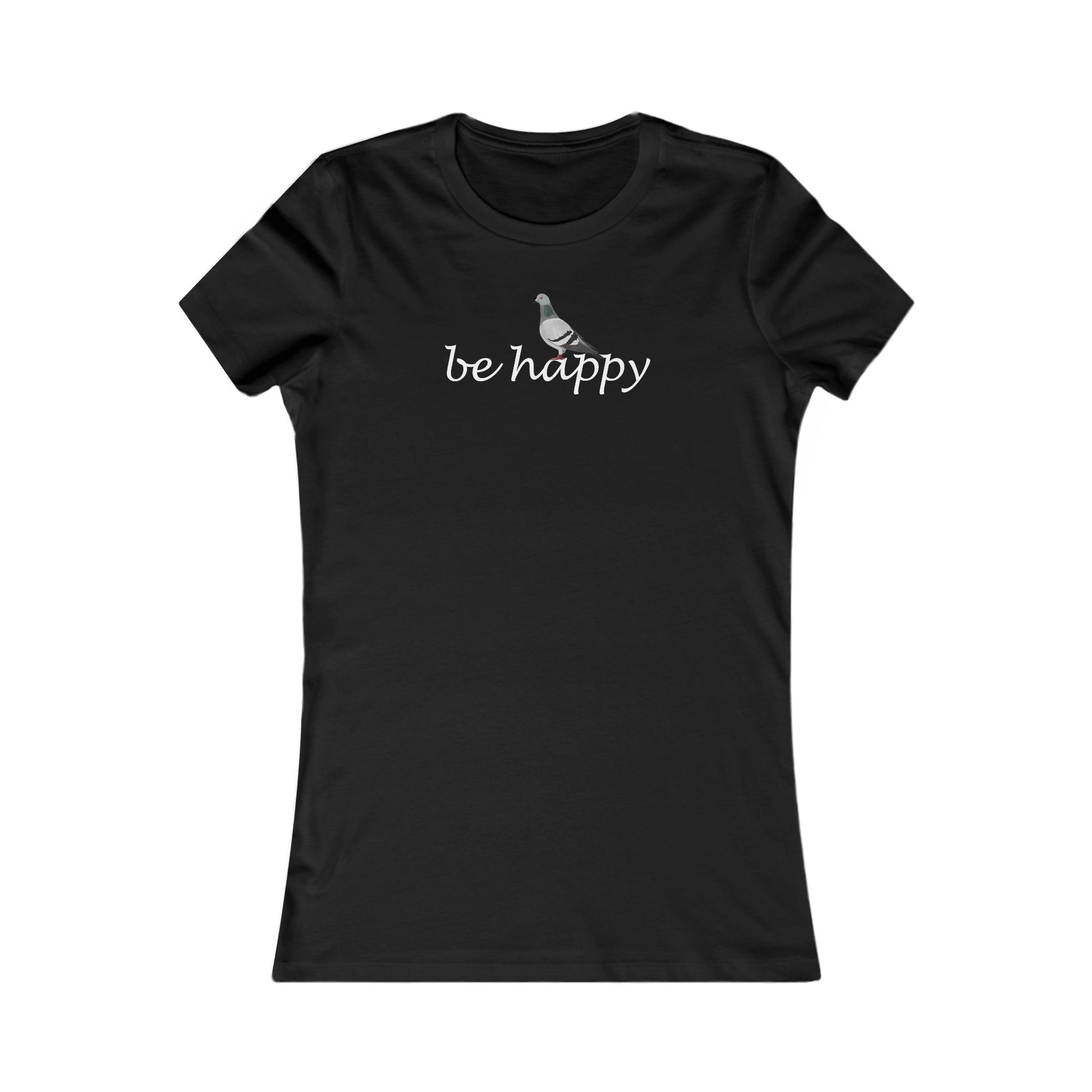 Taube Be Happy Vogel Frauen T-Shirt für Vogelfreundinnen