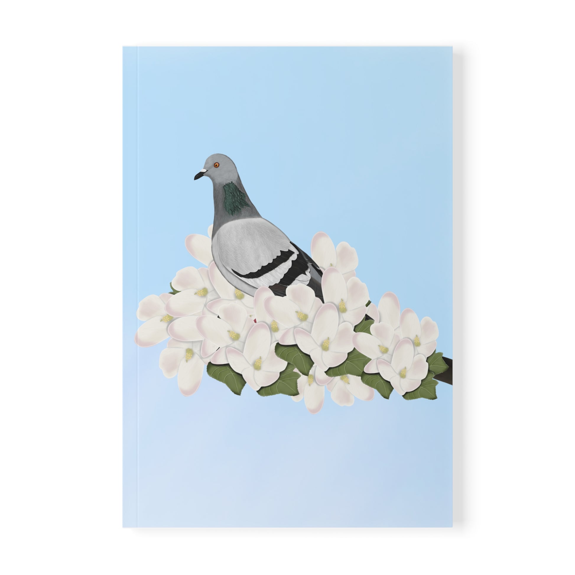 Taube im Frühling A5 Vogel Softcover Notizbuch 150 Seiten Liniert