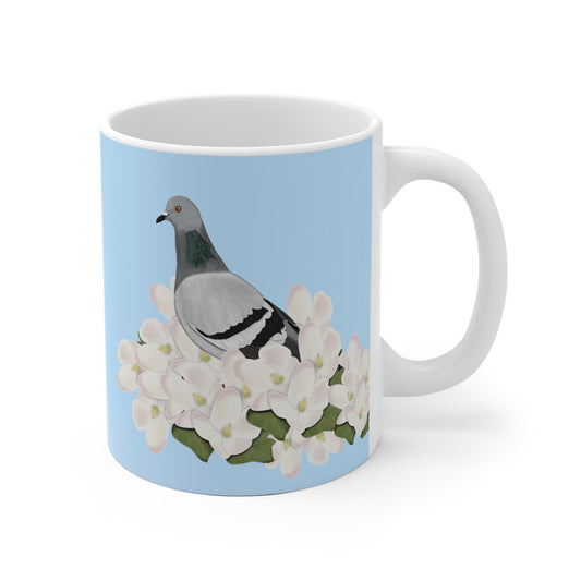 Taube mit Apfelblüten im Frühling Vogel Tasse für Vogelfreunde