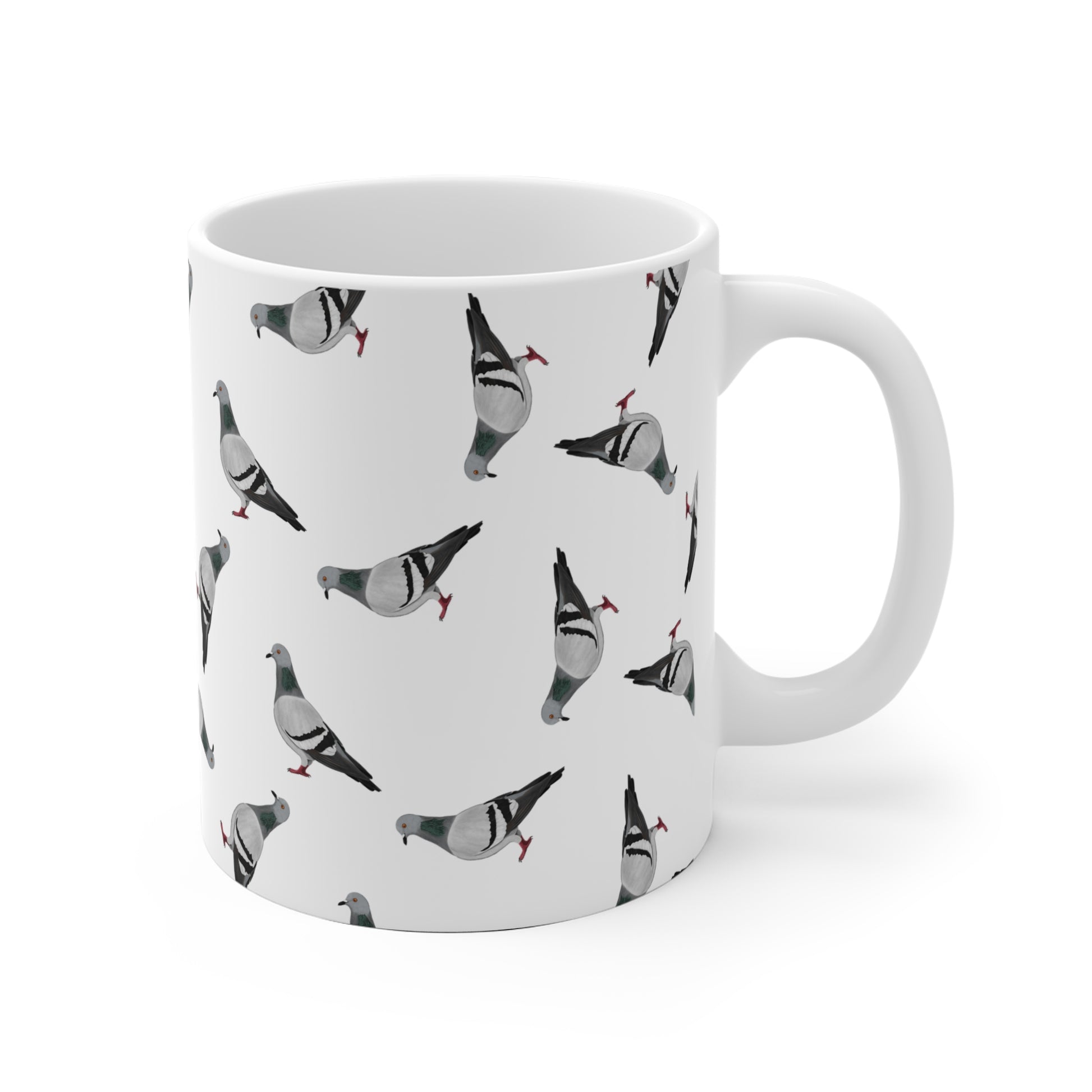 Tauben Tasse mit Streumuster | Vogelmotiv Kaffeebecher für Vogelbeobachter & Naturfreunde