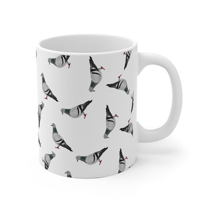 Tauben Tasse mit Streumuster | Vogelmotiv Kaffeebecher für Vogelbeobachter & Naturfreunde