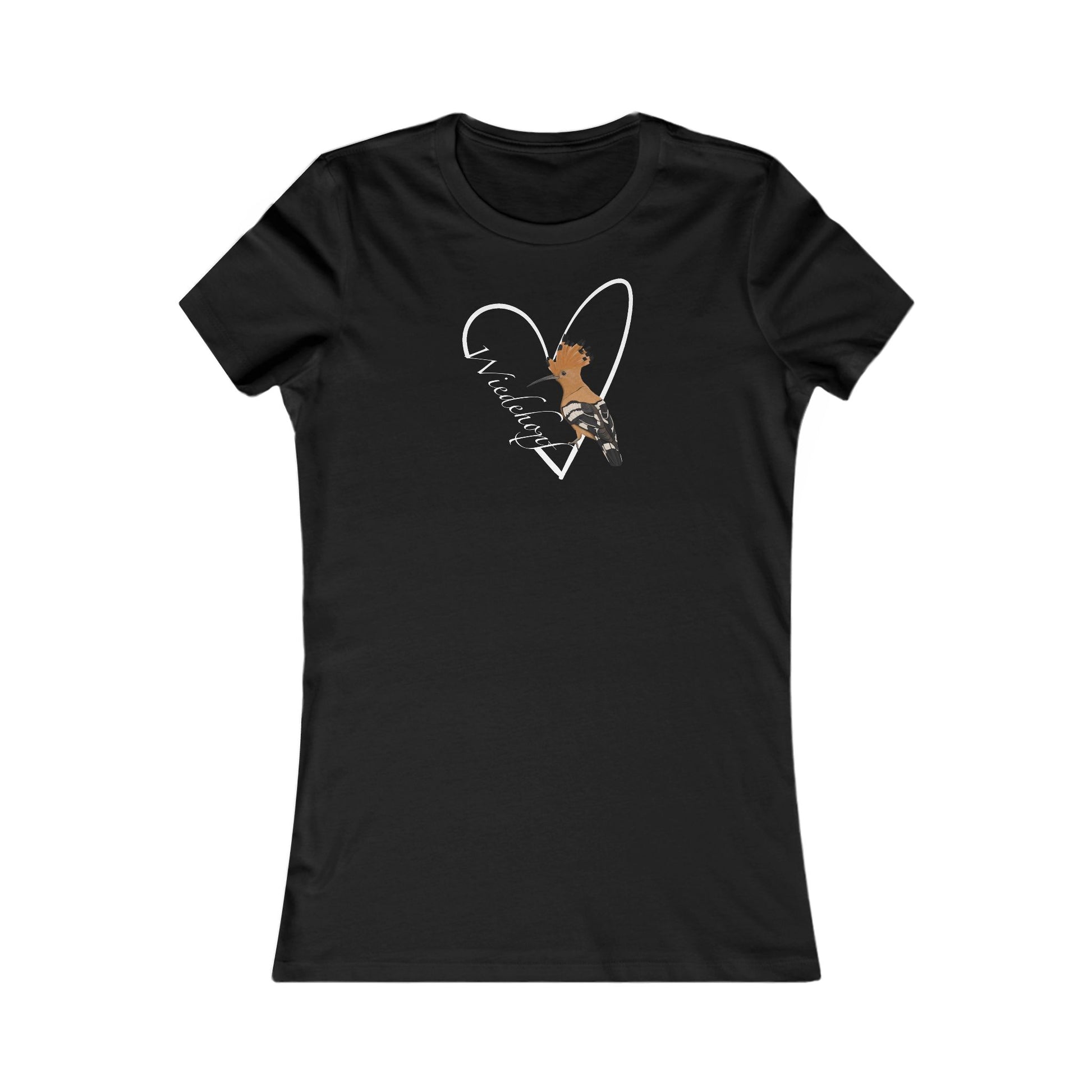 Wiedehopf mit Herz Vogel Frauen T-Shirt für Vogelfreundinnen