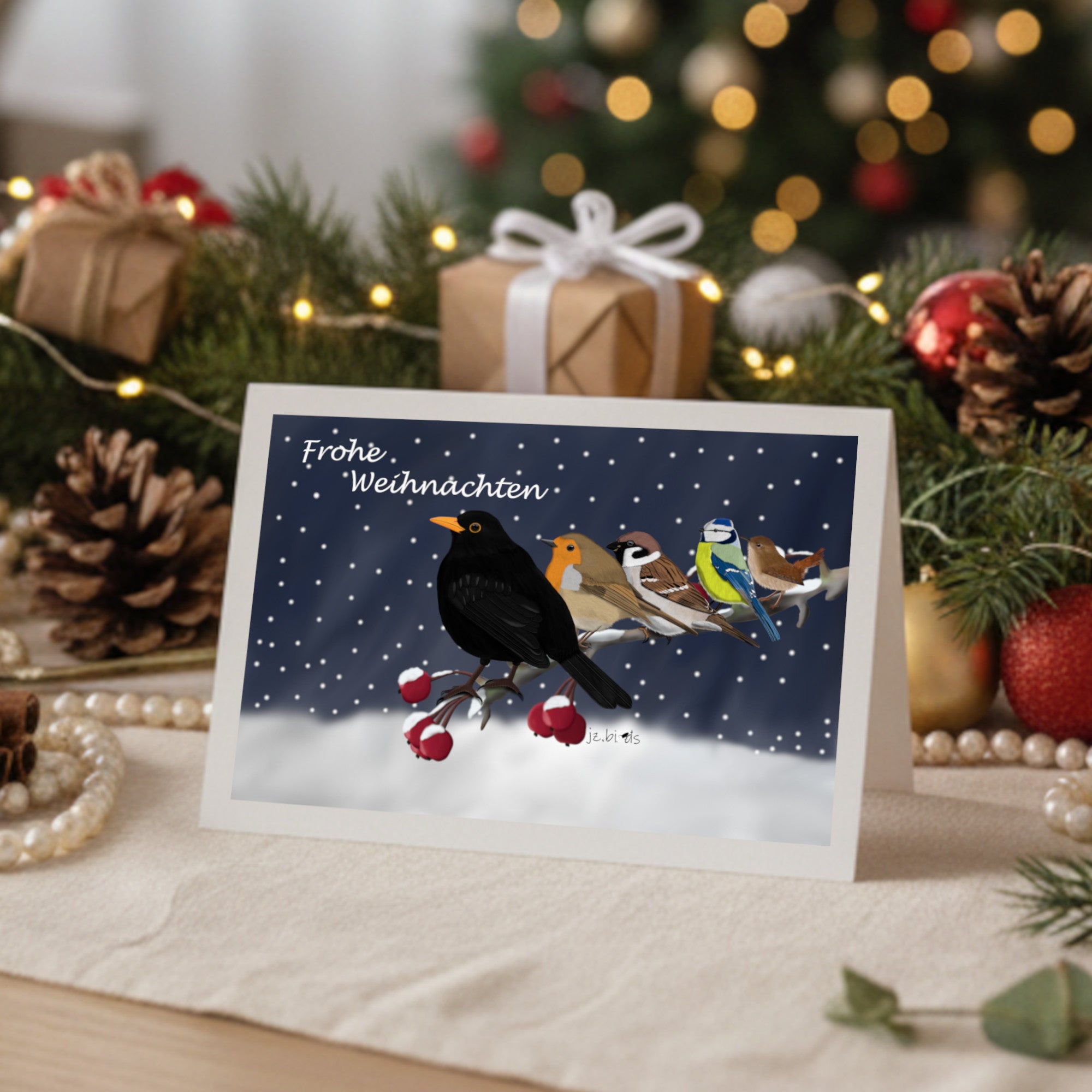 weihnachtskarte_vogel_auf_einem_ast_vogelmotiv